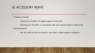 Examination of Cranial nerves - Pediatrics | PPTX