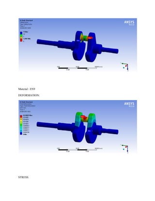 Material : EN9
DEFORMATION:
STRESS:
 