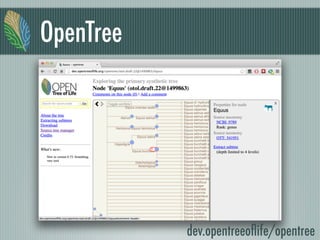 OpenTree
dev.opentreeoﬂife/opentree
 