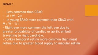 CRAO and BRAO | PPTX