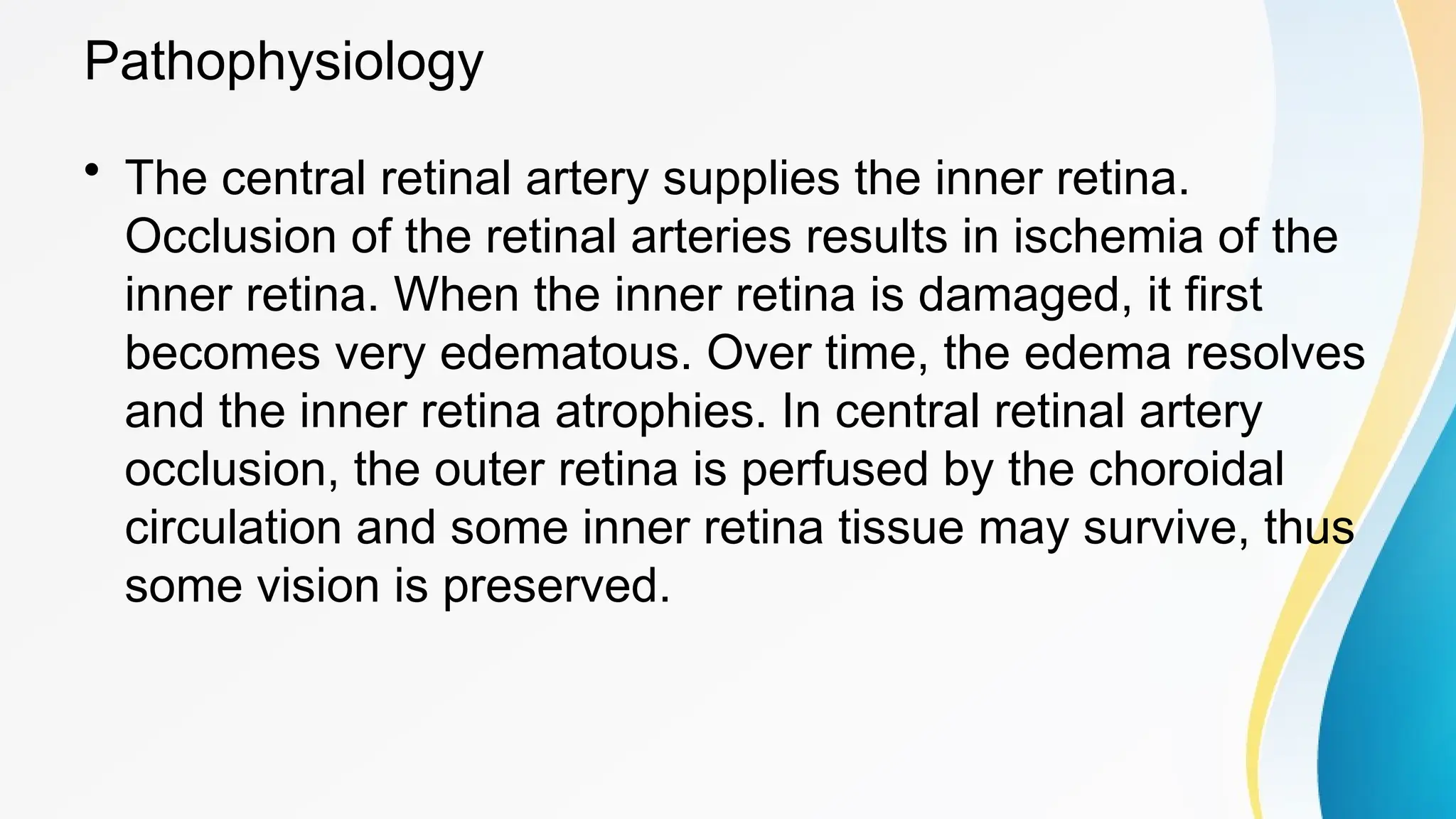 Central retinal artery occlusion , a medical emergency | PPTX