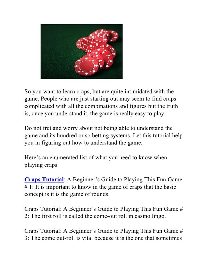 Craps For Beginners