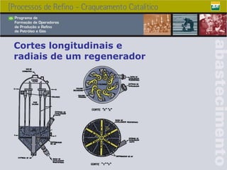 Cortes longitudinais e  radiais de um regenerador 