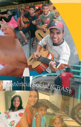 Centros de Referência da Assistência Social (CRAS)
Associação de moradores
Com o levantamento, os jovens descobriram que, em 8 de dezembro de 1966, foi
fundada a Associação de Moradores de Porto D’Anta, com a ajuda dos comunitários
e da doação de um terreno. Por intermédio dessa associação, a comunidade
conseguiu fornecimento de energia elétrica e de água encanada. Segundo a
pesquisa, a associação era ponto de referência na região. No local, eram realizados
batizados, missas, casamentos, bailes, além de funcionar educação pré-escolar, clube
das mães e atendimento médico.
Durante a pesquisa, a equipe descobriu também que a maioria dos entrevistados
desconhecia a existência da associação. O motivo: ela estava praticamente
desativada. Por conta disso, e para valorizar o que a região tem de bom, como
as manifestações culturais, com grupos de dança e de quadrilha, os jovens
pesquisadores, baseados no Estudo da comunidade, decidiram se mobilizar pela
revitalização da Associação de Moradores de Porto D’Anta. O objetivo agora é
estimular os moradores a participar ativamente da entidade, propondo reuniões
e atividades para melhorar as condições de vida no bairro. Assim, surge um
incentivo a mais para o protagonismo juvenil em Aracaju.
“Aprendi a
acreditar nas
coisas. Participei
de um estudo
pra conhecer
melhor minha
comunidade.”
Porcentagem de municípios com CRAS por Estado co-financiados pelo governo federal - dezembro 2006
48	 C e n t r o s d e R e f er ê n c i a d A A ss i s t ê n c i a S o c i a l ( C R A S )
 