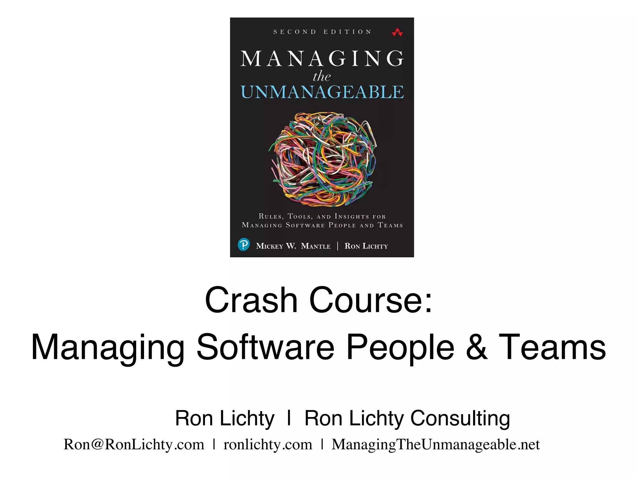 Crash Course Managing Software People And Teams Ppt Crash Course Managing Software People And Teams Ppt