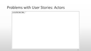 Problems with User Stories: Actors
83
 