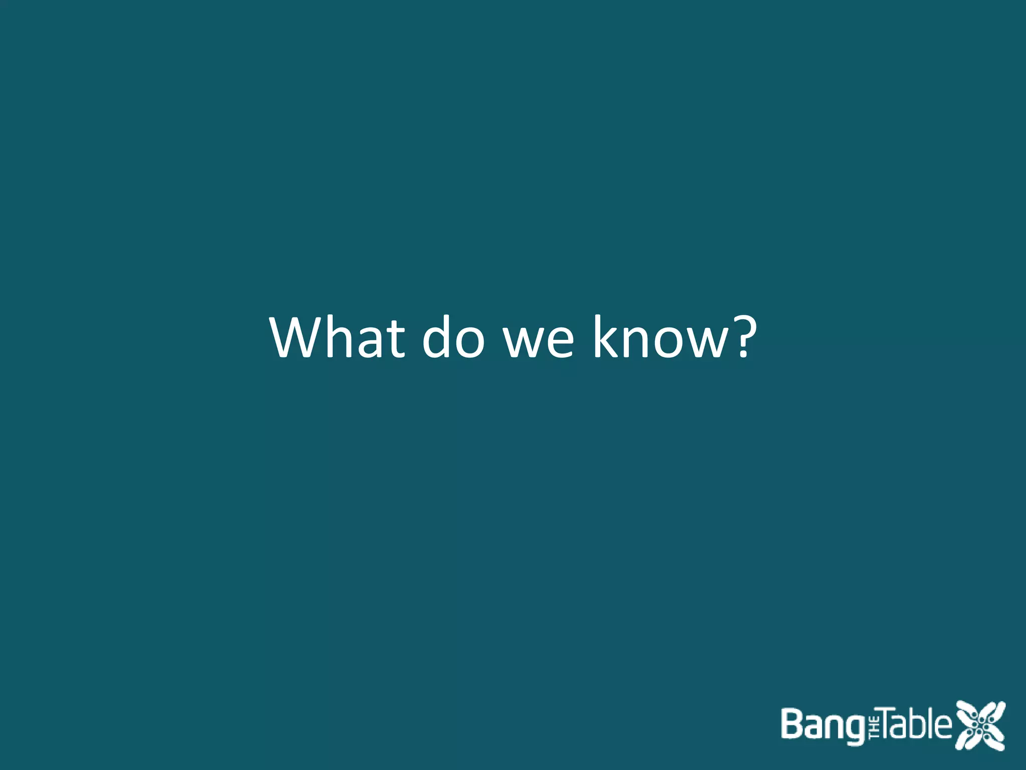 What do we know?