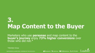 Content Mapping Keys
 Buyer/Account Persona
 Tailored Content that Converts
 Marketing & Sales Messaging is more than ’...