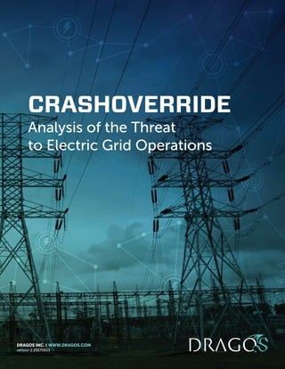 CRASHOVERRIDE
Analysis of the Threat
to Electric Grid Operations
DRAGOS INC. / WWW.DRAGOS.COM
version 2.20170613
 