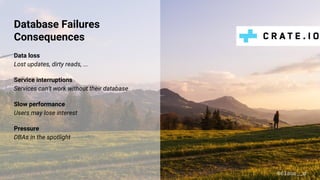Database Failures
Consequences
Data loss
Lost updates, dirty reads, ...
Service interruptions
Services can’t work without their database
Slow performance
Users may lose interest
Pressure
DBAs in the spotlight
@claus__m
 