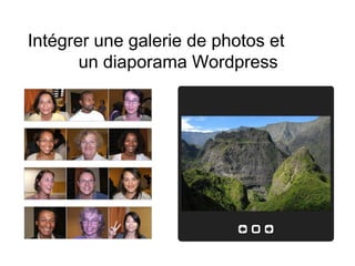 Intégrer une galerie de photos et  un diaporama Wordpress 
