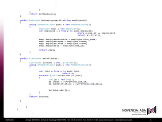 24/01/2012   Groupe NOVENCIA - 25 Rue de Maubeuge 75009 PARIS - Tél. : 01 44 63 53 13 - Fax : 01 44 63 53 14 - www.novencia.com - contact@novencia.com   21
 