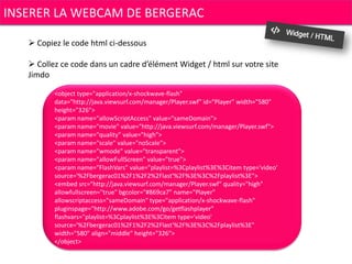 CRÉER	
  ET	
  INSERER	
  UN	
  WIDGET	
  POUR	
  LA	
  METEO	
  
Ø 	
  Rendez	
  vous	
  sur	
  www.meteorama.fr	
  	
  
	
  
Ø 	
  Cliquez	
  sur	
  	
  Météo	
  gratuite	
  pour	
  site	
  
 