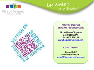 FAITES	
  DES	
  LIENS	
  INTERNES	
  
Les	
  liens	
  internes	
  favorisent	
  le	
  référencement	
  de	
  vos	
  pages.	
  UClisez	
  le	
  pied-­‐de-­‐page	
  pour	
  
faciliter	
  la	
  navigaCon	
  sur	
  votre	
  site	
  web	
  !	
  
Rappelez	
  vos	
  coordonnées	
  pour	
  qu’elles	
  soient	
  accessibles	
  depuis	
  n’importe	
  quelle	
  page.	
  
Apposez	
  vos	
  labels	
  de	
  qualité	
  sous	
  forme	
  de	
  logos	
  cliquables.	
  
N’oubliez	
  pas	
  les	
  menVons	
  légales!	
  Pour	
  vous	
  aider	
  :	
  hfp://goo.gl/IEXUEC	
  	
  
ici	
  l’exemple	
  
du	
  footer	
  de	
  
www.bergerac-­‐
tourisme.com	
  	
  
 