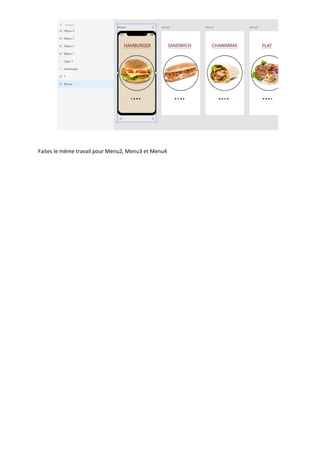 Faites le même travail pour Menu2, Menu3 et Menu4
 