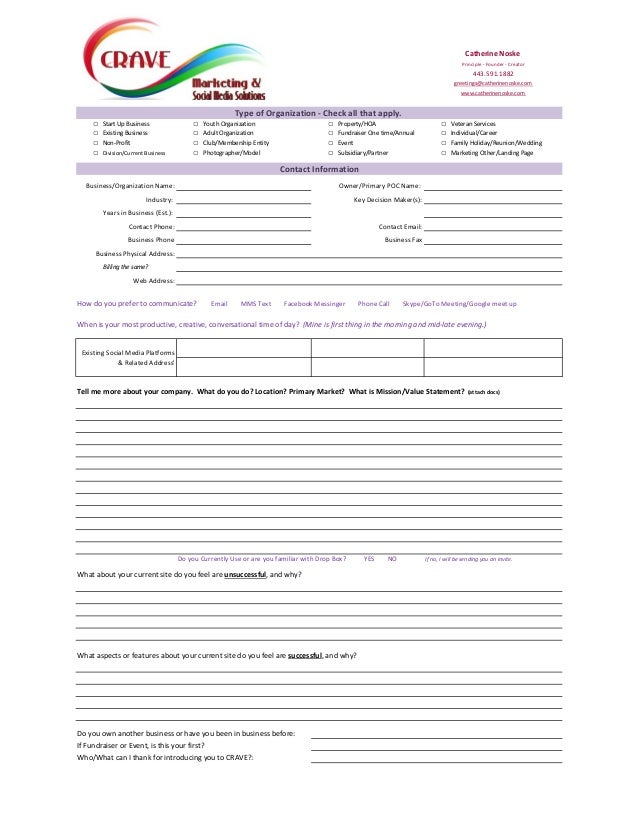 new client questionnaire template