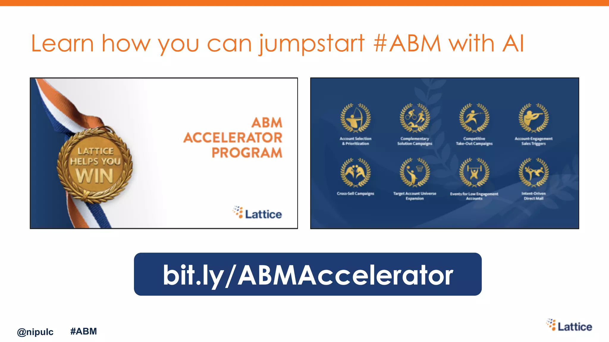 Learn how you can jumpstart #ABM with AI
@nipulc
bit.ly/ABMAccelerator
#ABM
 