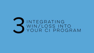 Integrating
Win/Loss into
your CI program3
 