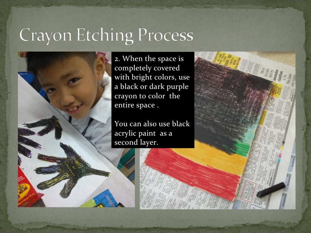 Crayon etching