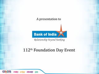 112th
Foundation Day Event
A presentation to
112th
Foundation Day Event
 