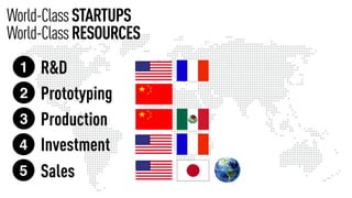 R&D1
2
5
4
3
Prototyping
Production
Investment
World-ClassSTARTUPS
World-ClassRESOURCES
Sales
 