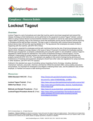 Lockout Tagout Safety Resources | PDF