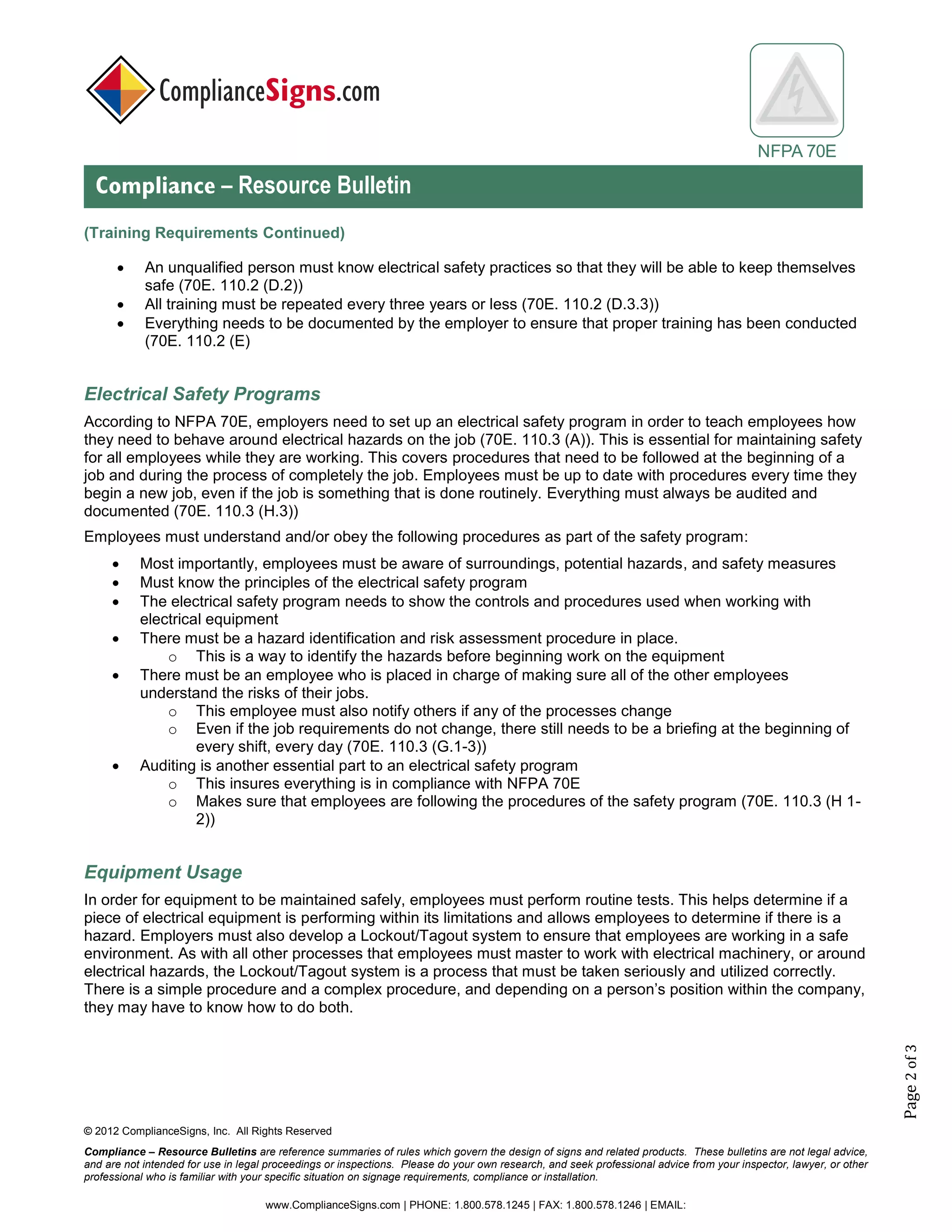 NFPA 70E Electrical Safety Resources | PDF