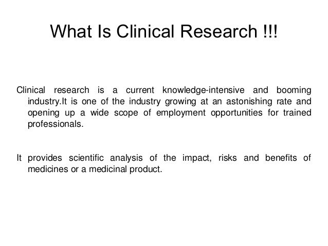 What is clinical research and it s scope in india 