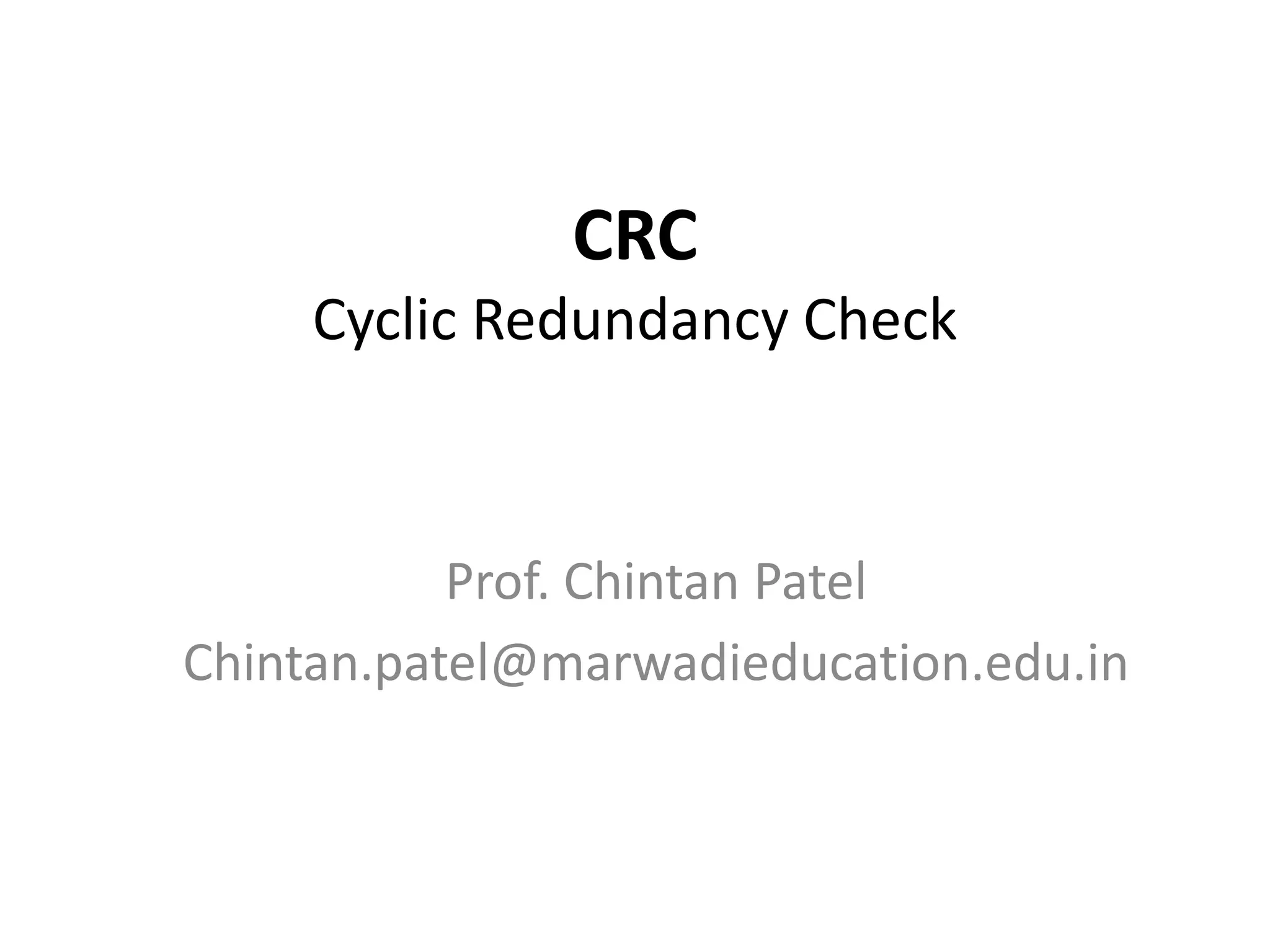 Crc | PPT