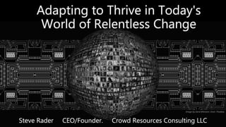 Adapting to Thrive in Today's
World of Relentless Change
Steve Rader CEO/Founder. Crowd Resources Consulting LLC
Image by Gerd Altmann from Pixabay
 