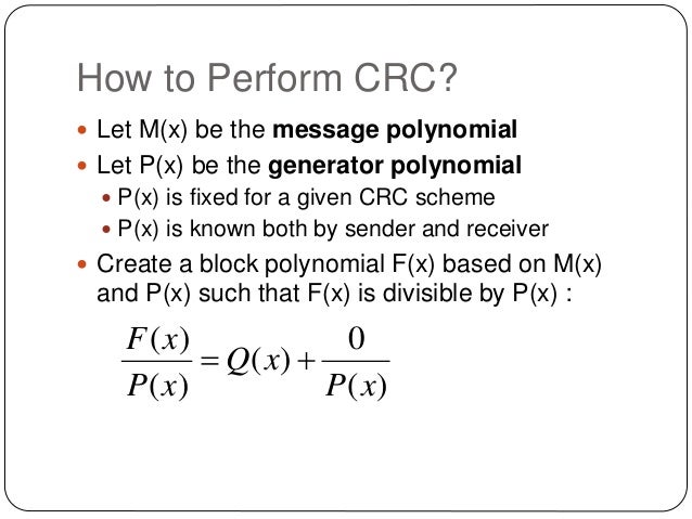 Cyclic Redundancy Check