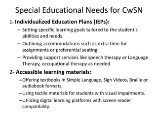 Needs of Special Education for Children with Special Needs | PPTX