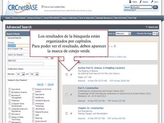 © 2 0 1 0 . E G C T I - U P R
Los resultados de la búsqueda están
organizados por capítulos.
Para poder ver el resultado, deben
aparecer la marca de cotejo verde.
 