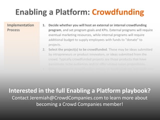 Crowd Companies Playbook: Enable a Platform (Sample)