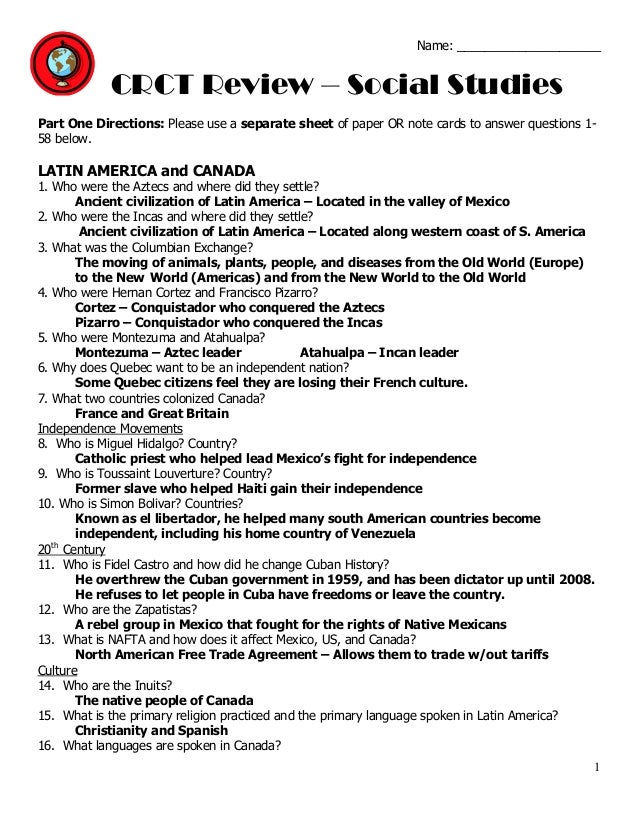 Crct Review Packet Answers