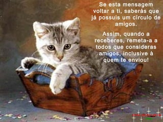 Se esta mensagem
voltar a ti, saberás que
já possuis um círculo de
amigos.
Assim, quando a
receberes, remeta-a a
todos que consideras
amigos, inclusive à
quem te enviou!

www.zazuze.pt.vu

 