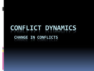 CONFLICT DYNAMICS
CHANGE IN CONFLICTS
 