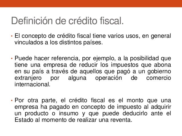 credito fiscal definicion contable