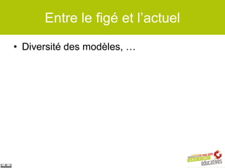 Entre le figé et l’actuel

• Diversité des modèles, …
 