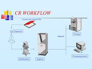 CR WORKFLOW
Rx
Network
Digitizer
Printing
MATR IXLR 3300
Identification
Processing server
Exposure
Cassette with Imaging Plate
 