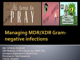 DR. VITRAG H SHAH
MD Medicine, FNB Critical Care, EDIC-UK
(European Diploma in Critical Care)
Physician & Chief Intensivist
Velocity Hospital
 