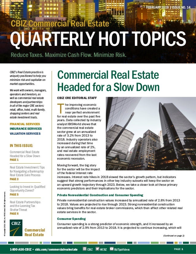 Commercial Real Estate Hot Topics Newsletter February 2019