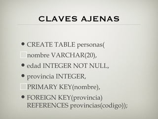 CreacióN De Objetos En MySQL | PPT