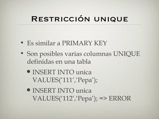 CreacióN De Objetos En MySQL | PPT