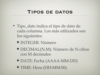 CreacióN De Objetos En MySQL | PPT