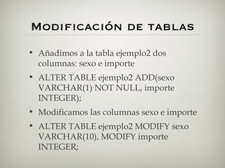 CreacióN De Objetos En MySQL | PPT