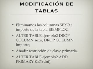 CreacióN De Objetos En MySQL | PPT