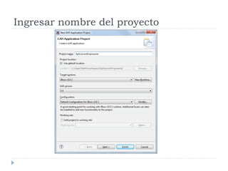 Ingresar nombre del proyecto 