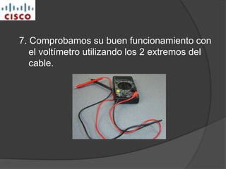 6. Ponchamos cada uno de los extremos del cable.