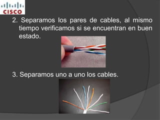 PASOS PARA LA CREACIÓN DE UN CABLE DE RED DIRECTO1. Quitamos  el recudimiento del cable UTP categoría 5E (En ambos lados). 1.5 cm: